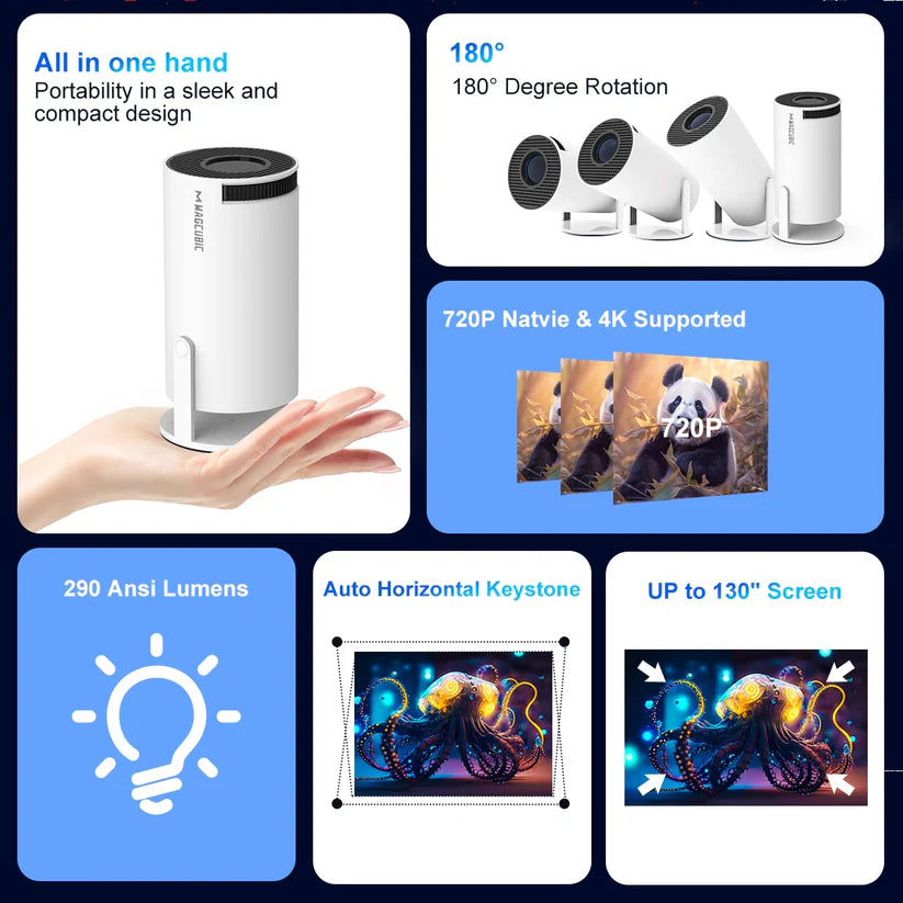 4K Portable Mini Smart Projector